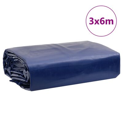 vidaXL Dekzeil 650 g/m² 3x6 m blauw