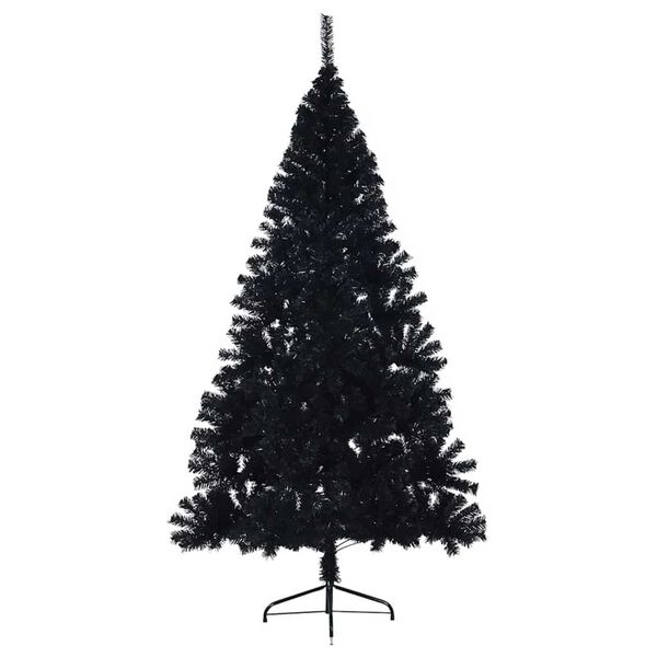 vidaXL Kunstmatig Voorverlicht Kerstboom met 300 LED Zwart 210 cm PVC