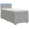 vidaXL Boxspring Bed met Matras en LED Lichtgrijs 90 x 190 cm Stof