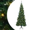 vidaXL Hoek Kunstkerstboom met 300 LED Groen 180 cm PVC en Metaal