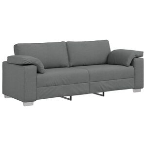 vidaXL 3-Zits Bank Donkergrijs 220 cm Stof