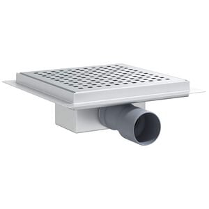 vidaXL Dot doucheafvoer Zilver 20 x 20 cm Roestvrij staal 304