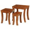 vidaXL 3-delige Tafeltjesset 50x35x50 cm massief acaciahout bruin