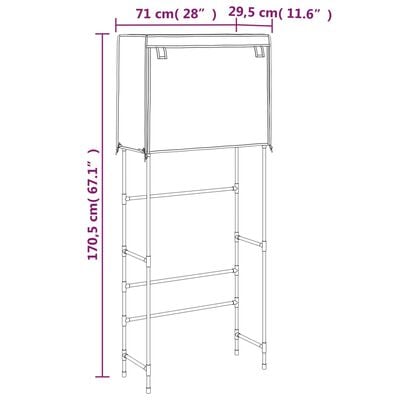 vidaXL Opbergrek voor boven wasmachine 2-laags 71x29,5x170,5 cm zwart