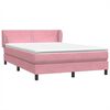 vidaXL Boxspring met matras fluweel roze 160x220 cm