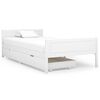 vidaXL Bedframe met 2 lades massief grenenhout wit 100x200 cm