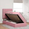 vidaXL Opslag bed met matras met matras Roze 100 x 200 cm Fluweel