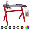 vidaXL Gamingbureau met Y-vormige poten LED 110x60x75 cm zwart en rood