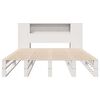 vidaXL Bed met boekenkast zonder matras massief hout wit 135x190 cm