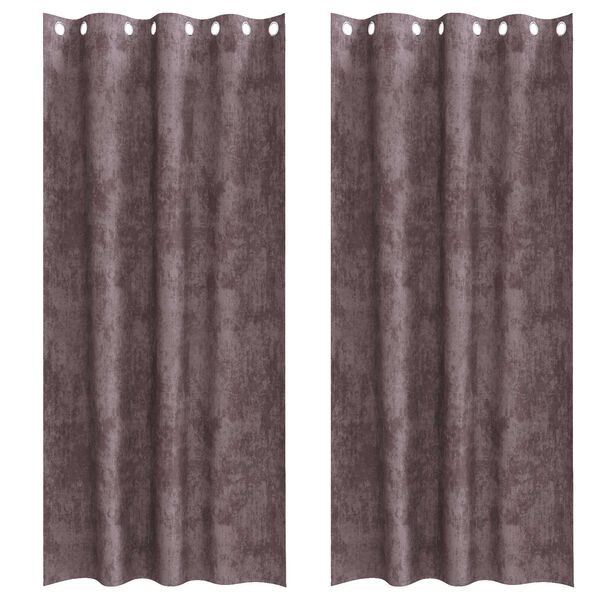 vidaXL Velvet Gordijnen met gordijnen 2 pcs Bruin 225 x 140 cm Fluweel