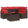 vidaXL Tuin Sofa Set 5 st Bruin Poly riet