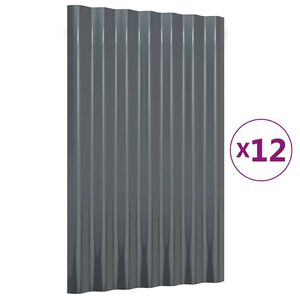 vidaXL Dakpanelen 12 st 60x36 cm gegalvaniseerd staal antracietkleurig
