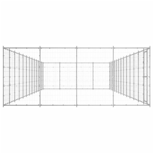 vidaXL Hondenkennel 53,24 m&sup2; gegalvaniseerd staal