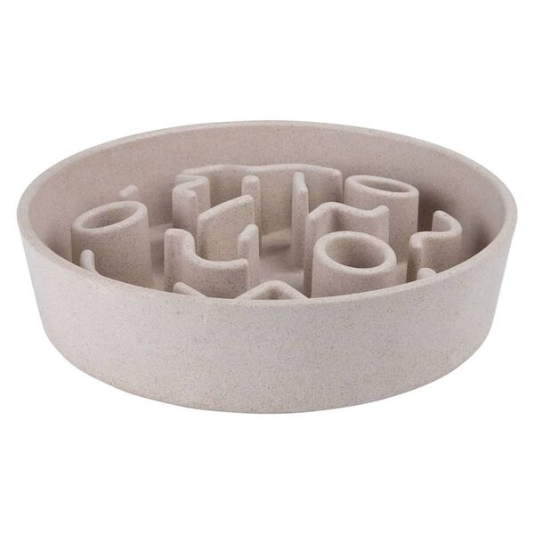 DISTRICT70 Slowfeeder voor honden 21 cm bamboe meringuekleurig