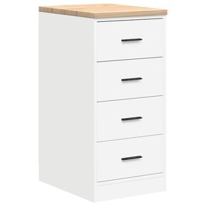 vidaXL Garagekast 40x51x85 cm massief grenenhout wit
