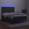 vidaXL Boxspring met matras en LED fluweel donkergrijs 140x190 cm