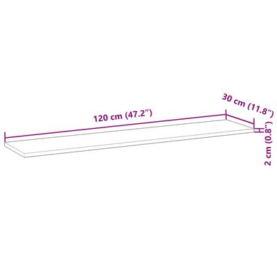 vidaXL Tafelblad rechthoekig 120x30x2 cm massief acaciahout