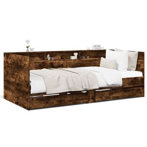 vidaXL Slaapbank met lades zonder matras 100x200 cm gerookt eikenkleur
