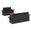 vidaXL 6-delige Loungeset met kussens poly rattan zwart