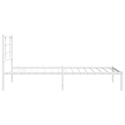 vidaXL Bedframe met hoofdbord metaal wit 100x190 cm