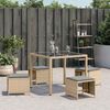 vidaXL Tuinkrukken 4 st met kussens 41x41x36 cm poly rattan beige