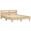 vidaXL Bedframe met hoofdeinde en LED sonoma eikenkleurig 140x190 cm