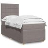 vidaXL Boxspring met matras stof taupe 90x200 cm