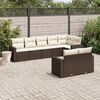 vidaXL 8-delige Loungeset met kussens poly rattan bruin