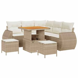 vidaXL Tuinbankenset 8 st Beige poly rattan