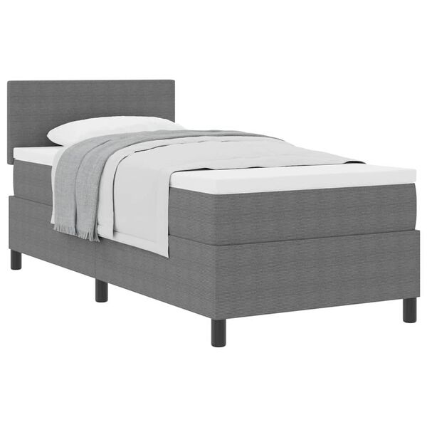 vidaXL Boxspringbed Lichtgrijs en wit. 90 x 190 cm Katoen Stof