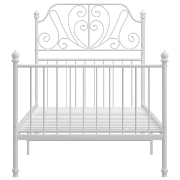 vidaXL Bedframe metaal wit 90x200 cm