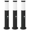 vidaXL Bolderverlichting met sensor 3 stuks 50 cm RVS IP44
