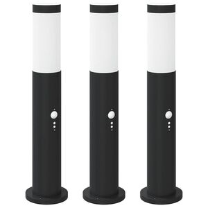 vidaXL Bolderverlichting met sensor 3 stuks 50 cm RVS IP44