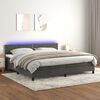 vidaXL Boxspring met matras en LED fluweel donkergrijs 200x200 cm