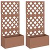 vidaXL Plantenbakken met latwerk 2 st 65x33x135 cm HKC bruin