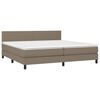 vidaXL Boxspring met matras en LED stof taupe 200x200 cm