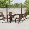 vidaXL Tuin eettafelset 5 pcs Bruin en zwart Poedercoating staal