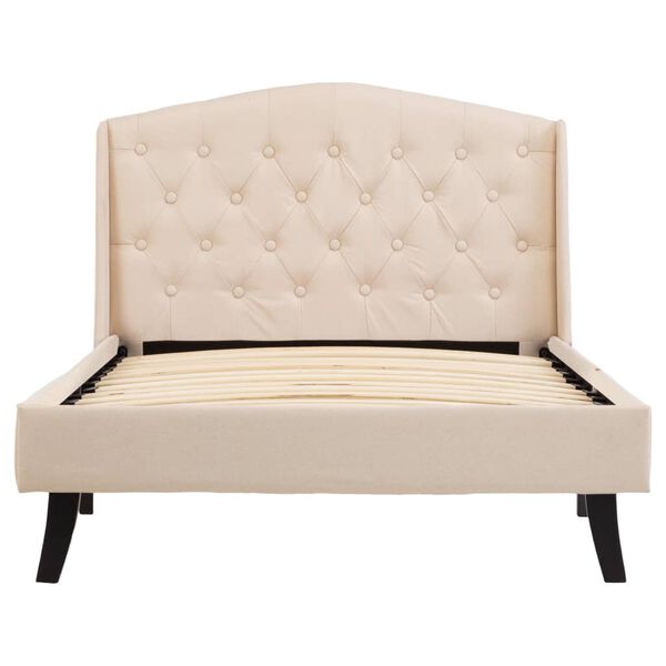 vidaXL Bedframe stof crème 100x200 cm