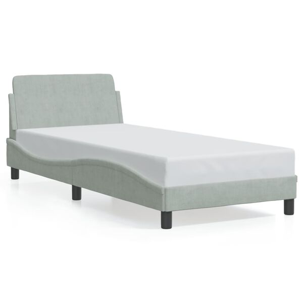 vidaXL Bedframe "Dover" 90x200 cm fluweel lichtgrijs