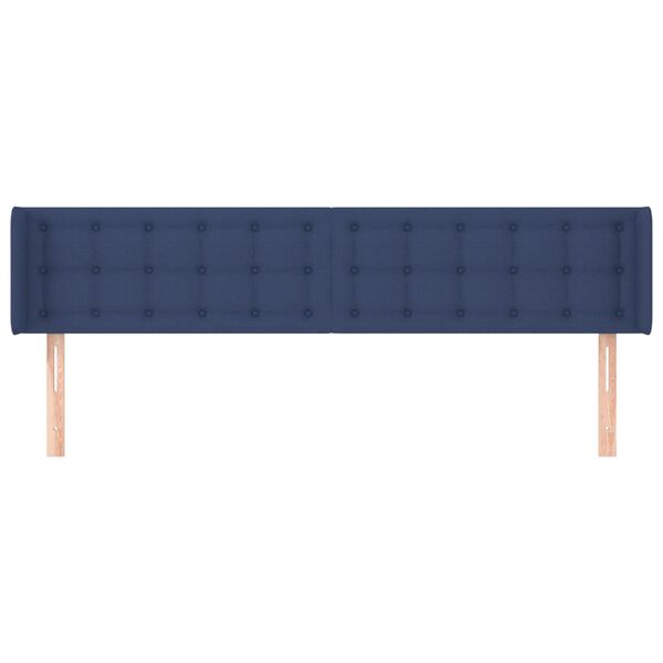 vidaXL Hoofdbord met randen 163x16x78/88 cm stof blauw