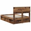 vidaXL Bedframe met hoofdeinde Oudhout 120 x 190 cm Massief grenenhout