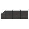 vidaXL Hek set 4 st 619 x 186 cm WPC en Aluminium Zwart