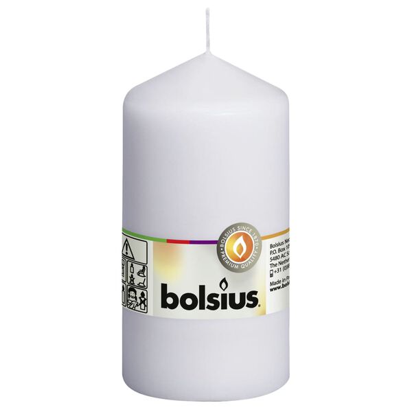 Bolsius Stompkaarsen 8 st 130x68 mm wit