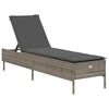 vidaXL Ligbed met kussen poly rattan grijs