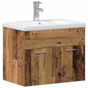 vidaXL Badkamerkast met opslag Oudhout 60 x 38,5 x 46 cm Bewerkt hout