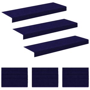 vidaXL Trapmatten 15 st 65 x 21 x 4 cm Blauw Polyester Rechthoekig