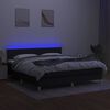 vidaXL Boxspring met matras en LED stof zwart 180x200 cm