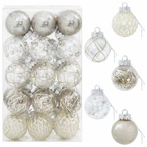vidaXL Kerstballen set 30 st champagne &Oslash; 6 cm PET