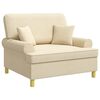 vidaXL Fauteuil met kussens Cr&egrave;mekleurig Stof