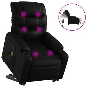 vidaXL Sta-op-massagestoel elektrisch kunstleer zwart